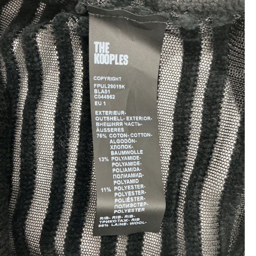 The Kooples Black Sheer Striped Knit Polo Shirt Short Sleeve Top Size S - Picture 6 of 7